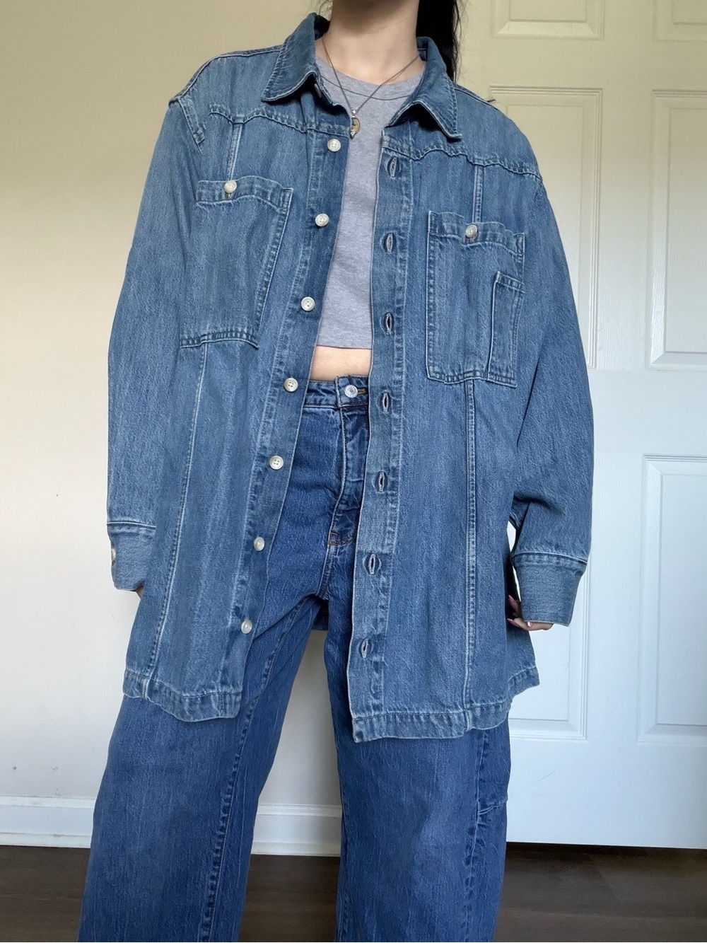 Able Blue Denim Shacket XL
